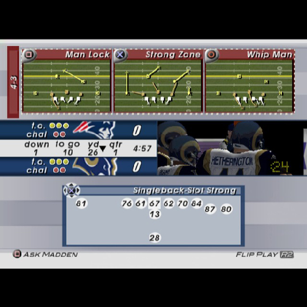 
                                      マッデン NFLスーパーボウル2003(EA SPORTS)｜
                                      エレクトロニック・アーツ｜                                      プレイステーション2 (PS2)                                      のゲーム画面