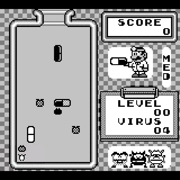 
                                      ドクターマリオ｜
                                      任天堂｜                                      ゲームボーイ (GB)                                      のゲーム画面